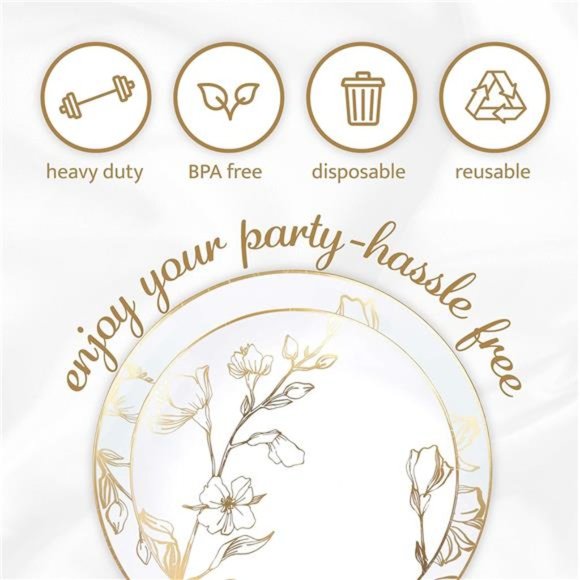 32 Piece Combo Plates Set includes 16-7'' inch Plates & 16-10'' inch Plates - Picture 7 of 8